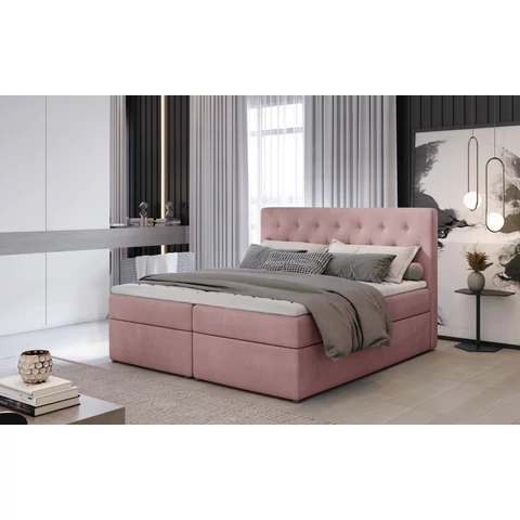 Loree 160x200 boxspring ágy  rózsaszín