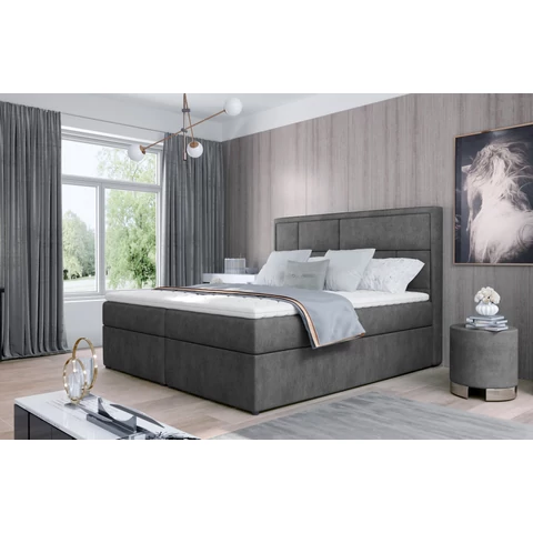 Meron 140x200 boxspring ágy  szürke