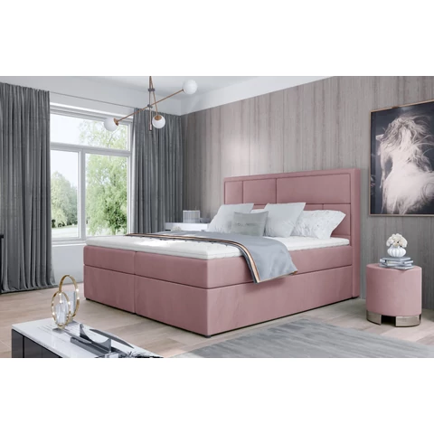 Meron 160x200 boxspring ágy  rózsaszín