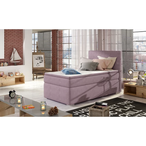 Rocco 90x200 boxspring ágy  rózsaszín