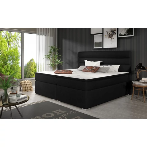 Puha 140x200 boxspring ágy  fekete