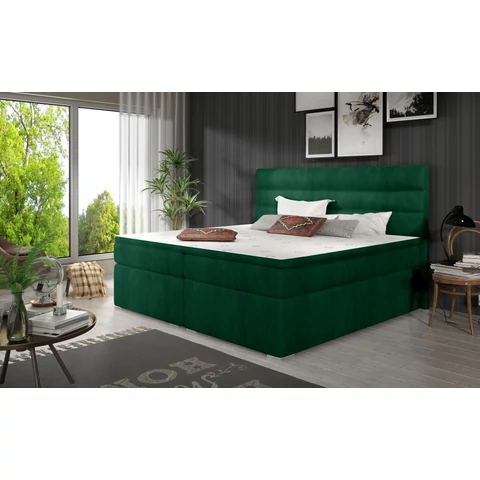 Puha 140x200 boxspring ágy  zöld