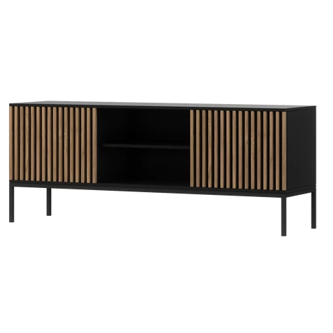 Meorati 150 médiaszekrény fekete, artisan oak tv szekrény, fekete