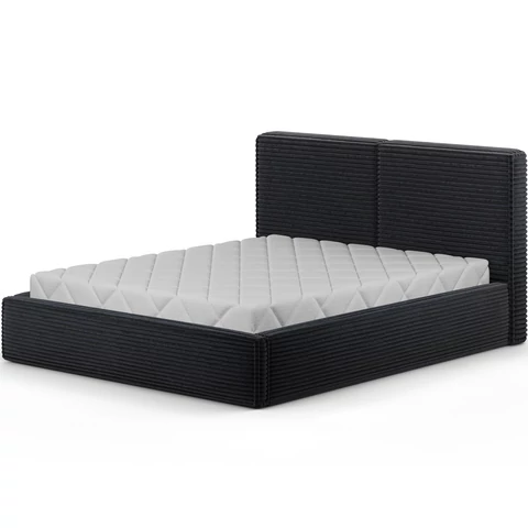Pesillo ágy + fa keret/ standard emelő/ ágyneműtartós doboz 160x200, Fekete, Modulo 10