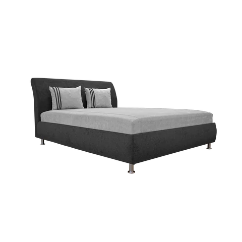 AGATON Klasszikus franciaágy, világosszürke-fekete (180 cm)