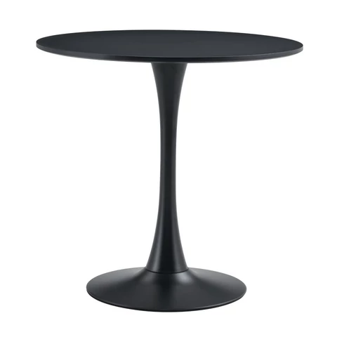 Étkezőasztal, fekete, átmérő 80 cm, REVENTON NEW