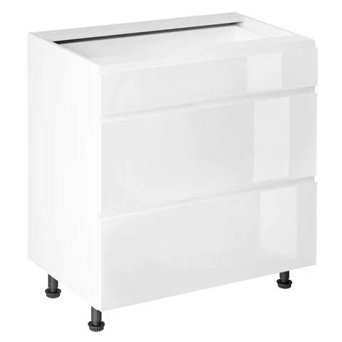 Alsószekrény, fehér/fehér extra magasfényű HG, AURORA D80S3