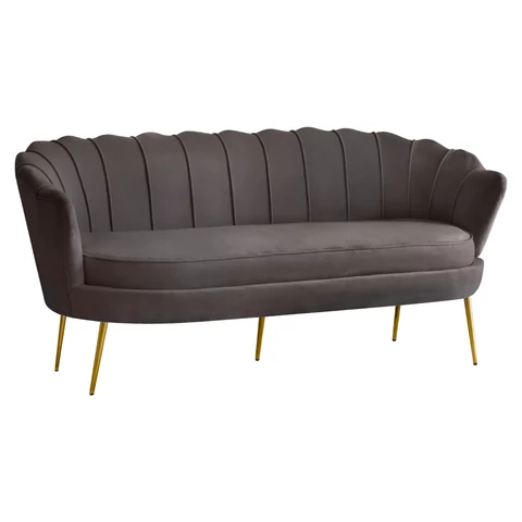 Luxus kanapé, 3 személyes, szürkésbarna Velvet szövet/arany, Art-deco, NOBLEO TYP 2