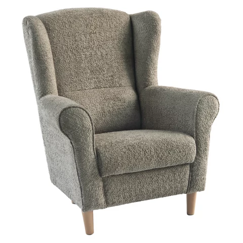 Füles fotel, szürkésbézs Taupe szövet Coral, CHARLOT