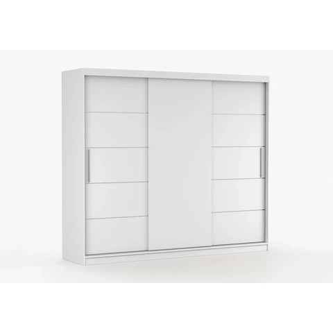 Alba II Gardrób 250 cm | Fehér | Fehér | Világítás nélkül