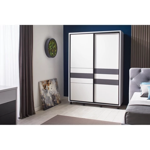 CRISTAL gardrób 1.2 m fehér-grafit