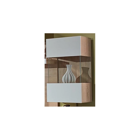 PALERMO függesztett vitrines szekrény 60 cm tölgy-fehér