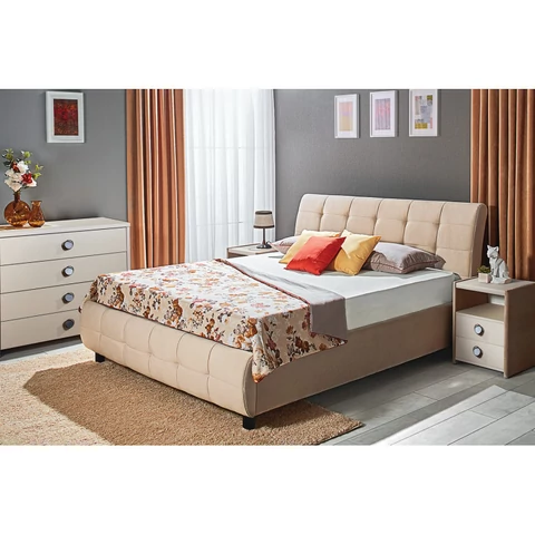 SAMBA franciaágy ágyráccsal 140x200 rózsaszín