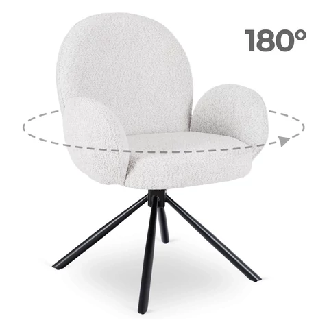 MUSSO szürke boucle forgószék