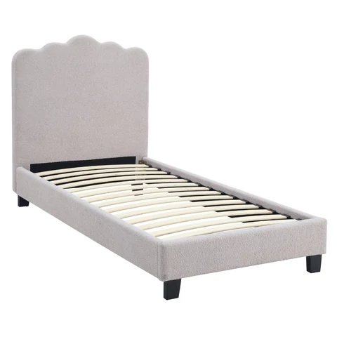 Ágy 90x200 KRÁTER szürke boucle