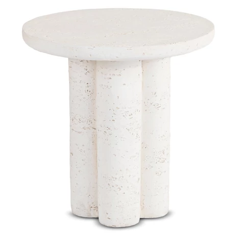 BROK Kerek Lerakóasztal 46 cm Krém/Bézs