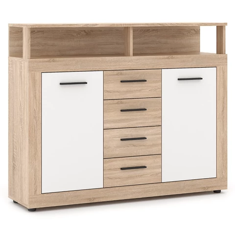 BLAGO MIDI B Fiókos Komód 119.5 cm Sonoma Tölgy/Fehér