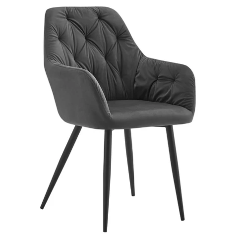 Design fotel, sötétszürke Velvet szövet, VERIO NEW
