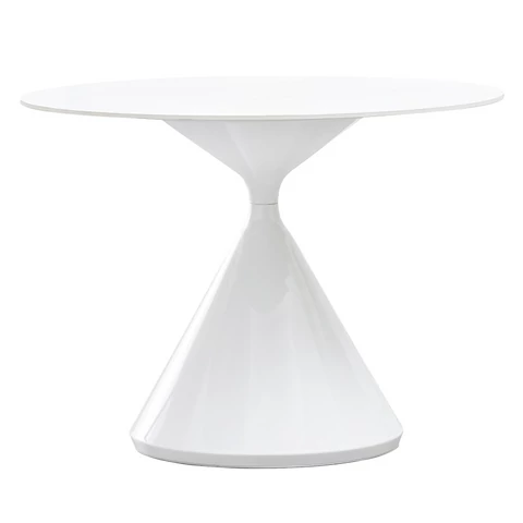 Étkezőasztal, világos márvány/fehér, átmérő 100 cm, VALER TYP 2