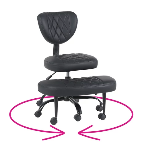 Ergonomikus térdeplőszék, fekete műbőr/fekete, SAMER