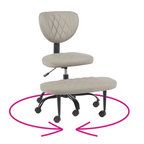 Ergonomikus térdeplőszék, szürkésbarna Taupe ekobőr/fekete, SAMER