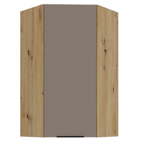 Felső sarokszekrény, sandgrau/artisan tölgy, FRISBO 60x60 GN-108 1F