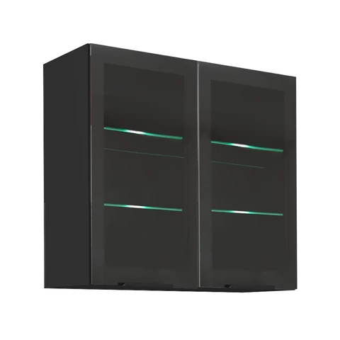 Felső szekrény, fekete, ARAKA/MENZO/SIBER 80 GS-72 2F