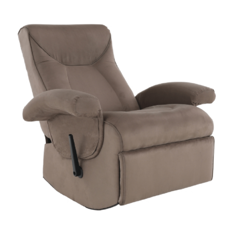 Mechanikusan állítható pihenő fotel szürkés barna textil SUAREZ
