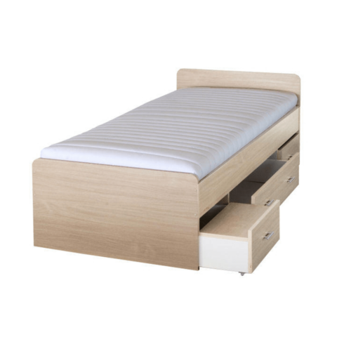 Ágy ágyneműtartóval juharfa 90x200 cm DUET
