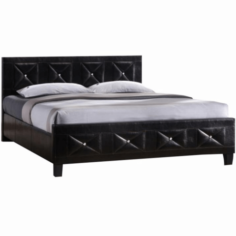 CARISA ágy  és  ágyrács fekete textilbőr 160x200