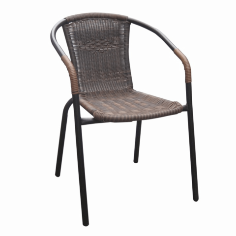 Egymásba rakható szék barna fekete fém DOREN