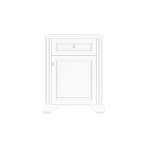 WHITE 007-1 komód 1D1S havas kőris/srebr fenyő