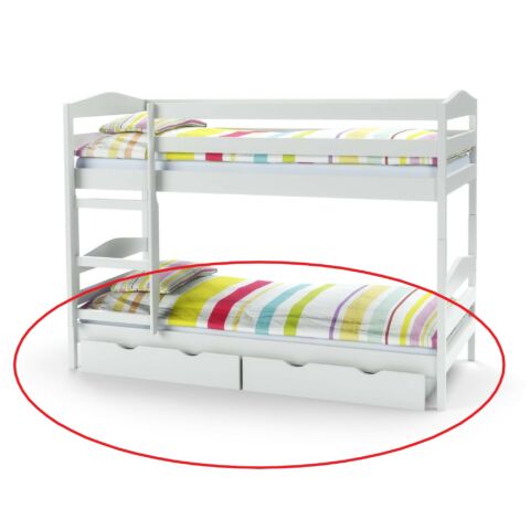 Sam - fiókok emeletes ágyhoz - fehér - méretek 885x205 mm