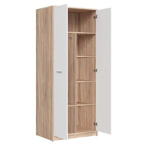 Nepo SZF2D kombinált gardróbszekrény sonoma/fehér színben