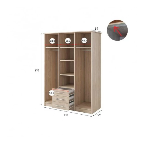 SZANTAL 3D gardrób 150 cm