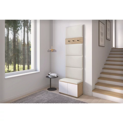 Sevilla 6 kárpitozott előszobafal, artisan/fehér - krém 01