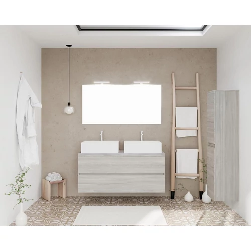 Easy 120cm-es két fiókos fürdőszobaszekrény rovere grigio &amp; beton