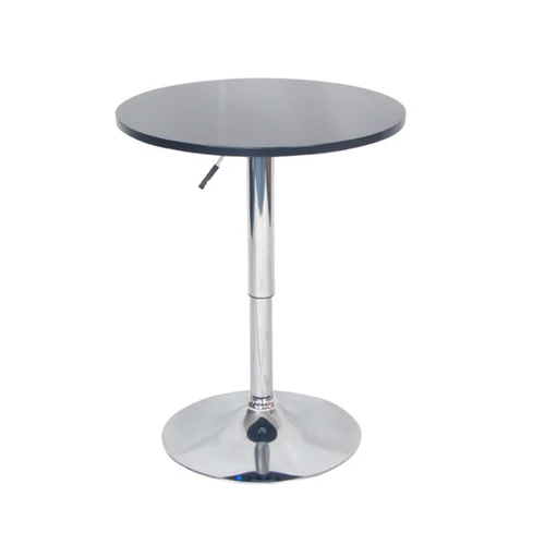 Bárasztal, magasság állítással, króm/ fekete, átmérő 60 cm, BRANY 2 NEW