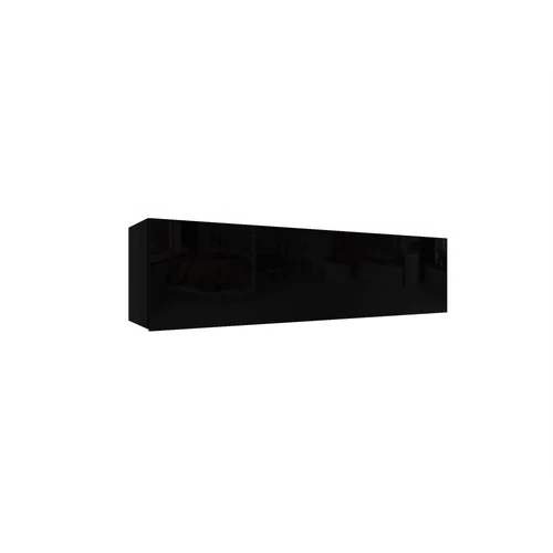 IZUMI 33 BL magasfényű fekete/fekete polcos szekrény 140 cm