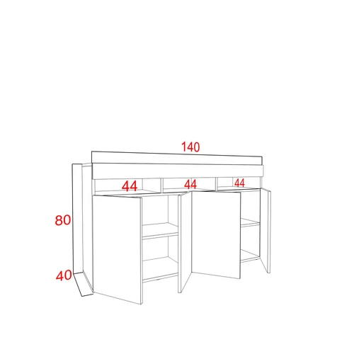 IZUMI tölgy komód  140 cm széles