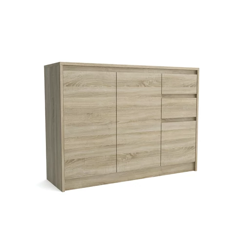 Palma LUX M 3 ajtós, 2 fiókos komód, sonoma tölgy