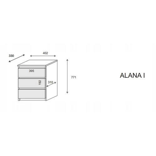Alana I. komód sonoma színű polc