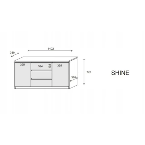 Shine sonoma/fehér komód képe