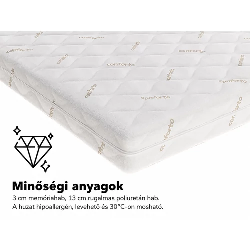 Conforto Memory hipoallergén 160x200 cm memóriahabos matrac – 19 cm