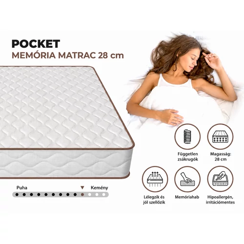 Conforto Pocket Memory táskarugós 160x200 cm memóriahabos matrac – 28 cm
