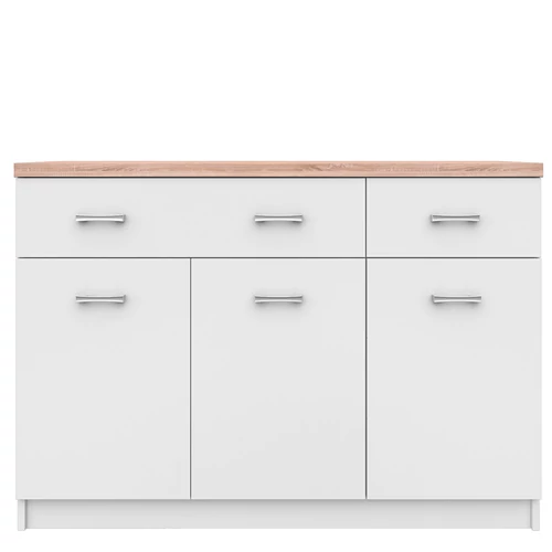 Komód 3d2s DTD laminált fehér  és  sonoma tölgyfa TOPTY
