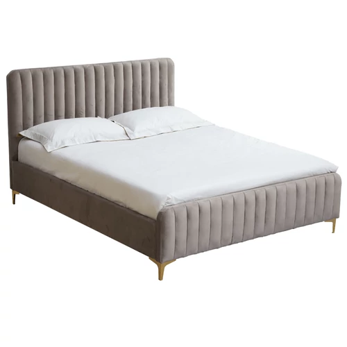 Ágy szürkésbarna Taupe króm arany matt 160x200 KAISA