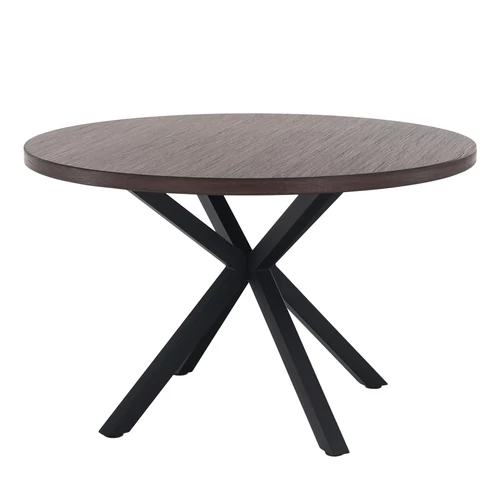Étkezőasztal, sötét tölgy/fekete, átmérő 120 cm, MEDOR