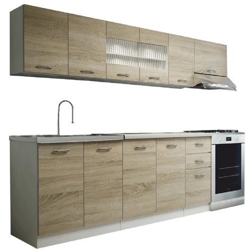 Konyhasor 260 cm sonoma tölgyfa   fehér PROMO
