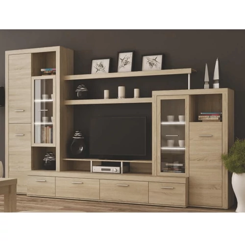Nappali sor LED világítással sonoma tölgyfa ATLANTIS NEW